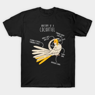 Lutino Cockatiel Anatomy T-Shirt